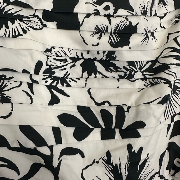 Abercrombie & Fitch Black and White Floral Midi Dress L - Picture 5 of 10